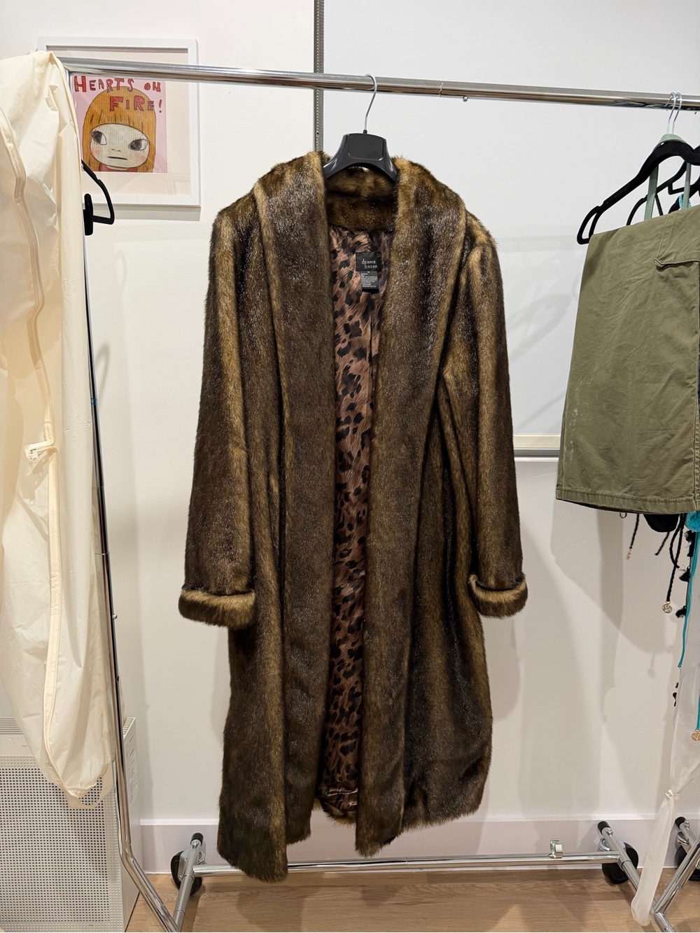 Women's Faux Fur Coat - Label Visible